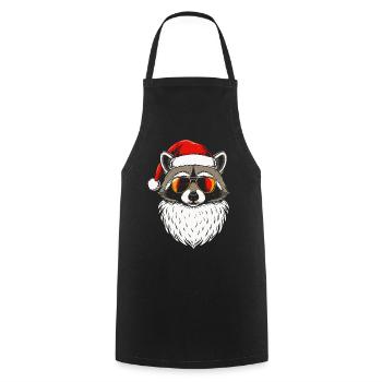Cool Santa Racoon Weihnachtsdesign Xmas racoon - Kochschürze - Schwarz - Vorne - AI Model Male 185 dark (185cm)