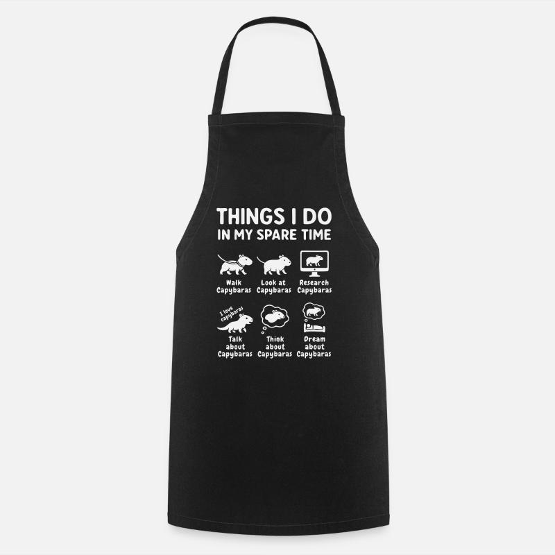 Drôle de capybara : loisir - Tablier de cuisine - noir