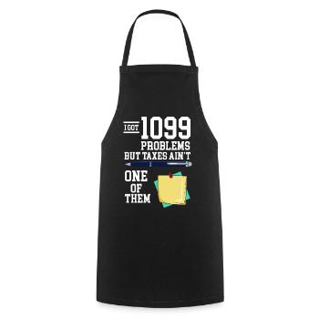 Graphisme humoristique humoristique fiscal des problèmes drôle 1099 - Tablier de cuisine - noir - Devant - AI Model Male 185 dark (185cm)
