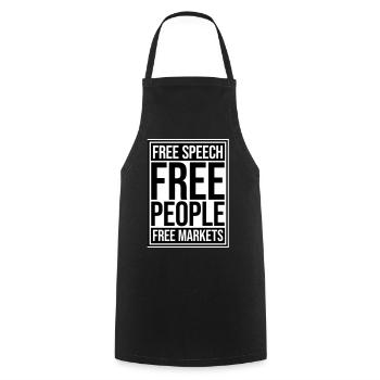 Free Speech Markets People Libertarian Freedom Logo - Cooking Apron - black - Front - AI Model Male 185 dark (185cm)