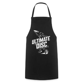 Ultimate Disc Frisbee Player Throwing Action For - Cooking Apron - black - Front - AI Model Male 185 dark (185cm)