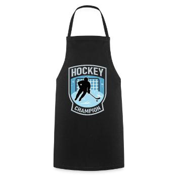 Hockey Champion  – Eishockey Fan - Kochschürze - Schwarz - Vorne - AI Model Male 185 dark (185cm)
