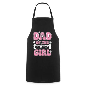 Papa de la fille d’anniversaire - Tablier de cuisine - noir - Devant - AI Model Male 185 dark (185cm)
