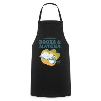 Books And Matcha Kyoto Cafe Corner Whisk Away - Kochschürze - Schwarz - Vorne - AI Model Male 185 dark (185cm)