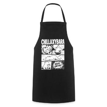 Chillax Capybara Relax Comic Design - Kochschürze - Schwarz - Vorne - AI Model Male 185 dark (185cm)