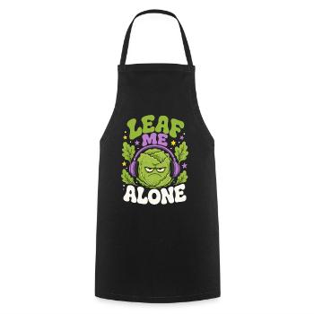 Leaf Me Alone Salad Humor - Cooking Apron - black - Front - AI Model Male 185 dark (185cm)