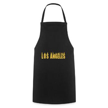 Los Angeles, la cité des anges, États-Unis - Tablier de cuisine - noir - Devant - AI Model Male 185 dark (185cm)
