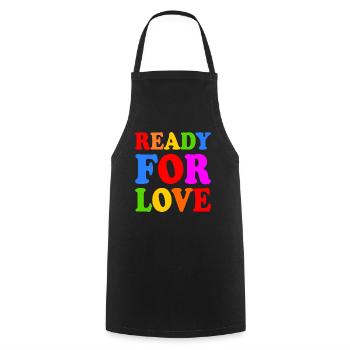 Ready for love - Tablier de cuisine - noir - Devant - AI Model Male 185 dark (185cm)