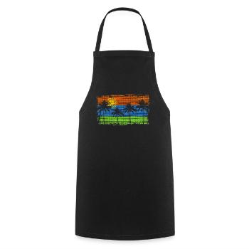 Palms & Stripes - Cooking Apron - black - Front - AI Model Male 185 dark (185cm)