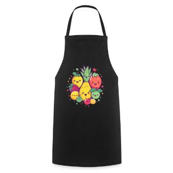 Pineapple and its band Kawaii - Cooking Apron - black - Front - AI Model Male 185 dark (185cm)