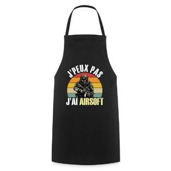 Je Peux Pas J'Ai Airsoft Humour Airsofteur - Tablier de cuisine - noir - Devant - AI Model Male 185 dark (185cm)