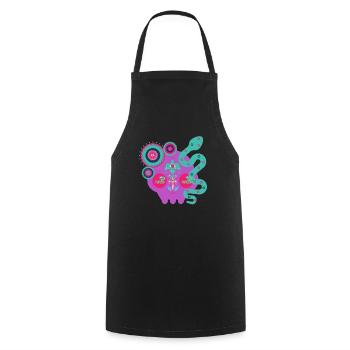 Forme de serpent abstrait - Tablier de cuisine - noir - Devant - AI Model Male 185 dark (185cm)
