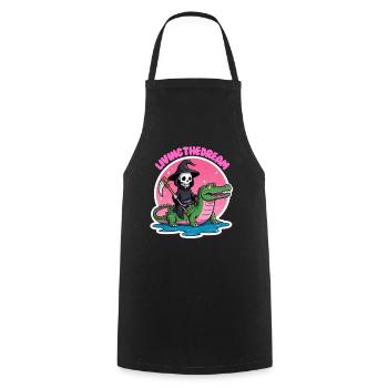 Living the dream - Cooking Apron - black - Front - AI Model Male 185 dark (185cm)