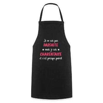 Je ne suis pas parfaite mais charentaise - Tablier de cuisine - noir - Devant - AI Model Male 185 dark (185cm)