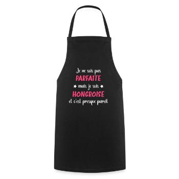 Je ne suis pas parfaite mais Hongroise - Tablier de cuisine - noir - Devant - AI Model Male 185 dark (185cm)