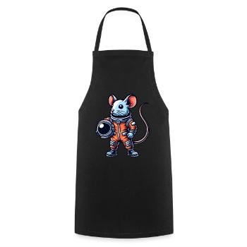 Mouse Astronaut Space Universe Sci-Fi Cartoon - Cooking Apron - black - Front - AI Model Male 185 dark (185cm)