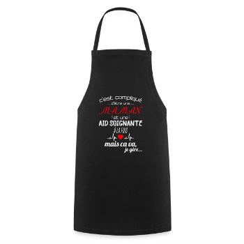 pas parfaite aide-soignante;cadeau aide soignante - Tablier de cuisine - noir - Devant - AI Model Male 185 dark (185cm)