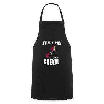 Je Peux Pas J'ai Cheval Cadeau Fleuri - Tablier de cuisine - noir - Devant - AI Model Male 185 dark (185cm)
