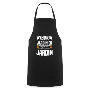 N'énerver Jamais Un Jardinier Cadeau Jardin Drôle - Tablier de cuisine - noir - Devant - AI Model Male 185 dark (185cm)