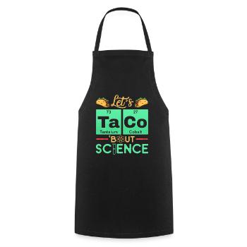 Let’s Taco Bout Science Chimie Humour Dire Drôle - Tablier de cuisine - noir - Devant - AI Model Male 185 dark (185cm)