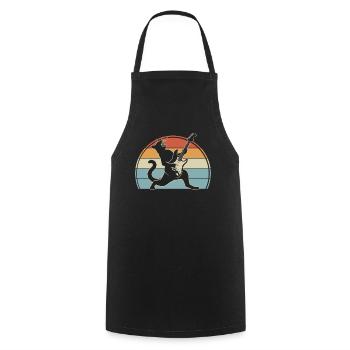 Musique Rock Chat Drôle Humour Idée Cadeau - Tablier de cuisine - noir - Devant - AI Model Male 185 dark (185cm)