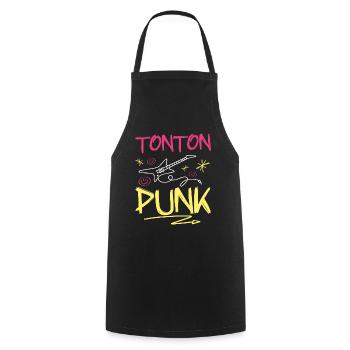 Tonton Punk Rock - Tablier de cuisine - noir - Devant - AI Model Male 185 dark (185cm)