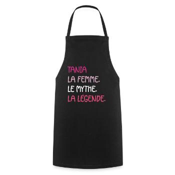 La femme le mythe la légende tania - Tablier de cuisine - noir - Devant - AI Model Male 185 dark (185cm)