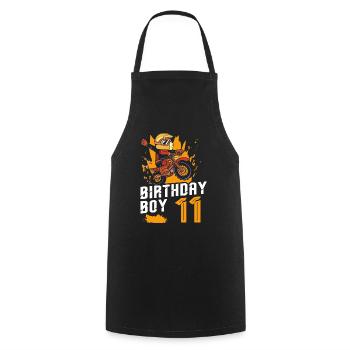 Dirt Bike Motocross 11 ans 11th Birthday Garçon - Tablier de cuisine - noir - Devant - AI Model Male 185 dark (185cm)