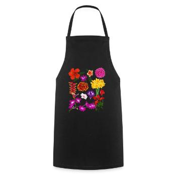 Bunte Wildblumen Garten Blume Geschenk Botanik - Kochschürze - Schwarz - Vorne - AI Model Male 185 dark (185cm)
