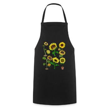 Sonnenblumen Gärtner Blumen Geschenk Botanik - Kochschürze - Schwarz - Vorne - AI Model Male 185 dark (185cm)