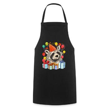 Geburtstagsgeschenk Wald Tier Trash Panda Waschbär - Kochschürze - Schwarz - Vorne - AI Model Male 185 dark (185cm)