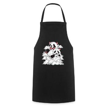 Mignon Panda Bear Zoo Animal Gift Clouds Panda - Tablier de cuisine - noir - Devant - AI Model Male 185 dark (185cm)