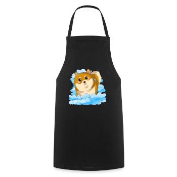 Dog Lover Kawaii Dogs Gift Clouds Shiba Inu - Cooking Apron - black - Front - AI Model Male 185 dark (185cm)