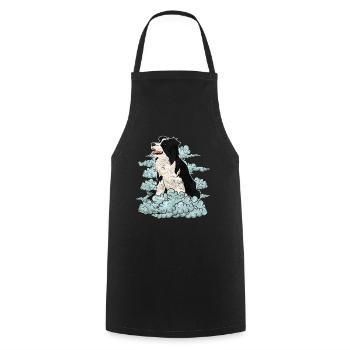 Dog Lover Chiens Cadeau Nuages Border Collie - Tablier de cuisine - noir - Devant - AI Model Male 185 dark (185cm)