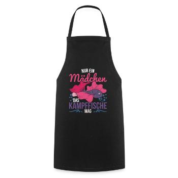 Tier Mädchen Geschenk Siamesischer Kampffisch - Kochschürze - Schwarz - Vorne - AI Model Male 185 dark (185cm)