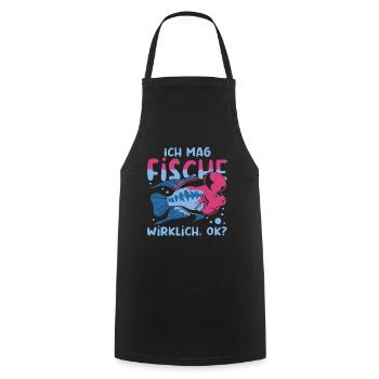 Fischen Angler Fischzucht Geschenk Lustiges Fisch - Kochschürze - Schwarz - Vorne - AI Model Male 185 dark (185cm)