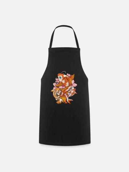 Kirschblüte Nishikigoi Geschenk Sakura Koi Karpfen - Kochschürze - Schwarz