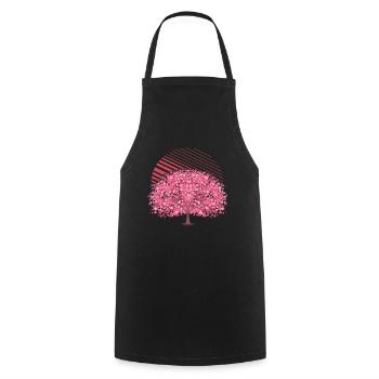 Japonais Sakura Tree Cadeau Fleurs de cerisier - Tablier de cuisine - noir - Devant - AI Model Male 185 dark (185cm)