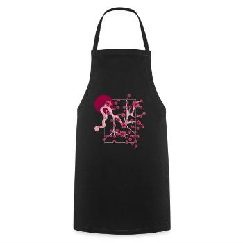 Culture japonaise Sakura Moon Cadeau Fleur de Cerisier - Tablier de cuisine - noir - Devant - AI Model Male 185 dark (185cm)