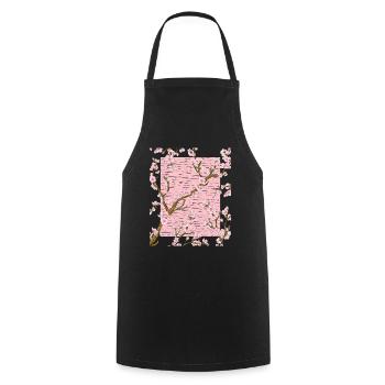 Japanese Cherry Blossom Gift Japan Sakura - Cooking Apron - black - Front - AI Model Male 185 dark (185cm)