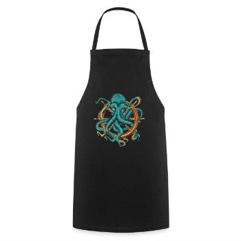 Oktopus Meeresbewohner Ozean Tier Geschenk Kraken - Kochschürze - Schwarz - Vorne - AI Model Male 185 dark (185cm)