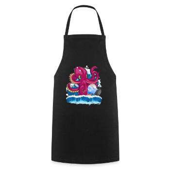 Sea Creatures Ocean Animal Gift Cute Kraken - Cooking Apron - black - Front - AI Model Male 185 dark (185cm)