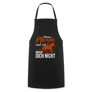 Reiter Meine Pferde und ich mögen dich nicht Pferd - Kochschürze - Schwarz - Vorne - AI Model Male 185 dark (185cm)