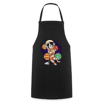 Galaxy Astronaut Dogs Cadeau Border Collie - Tablier de cuisine - noir - Devant - AI Model Male 185 dark (185cm)