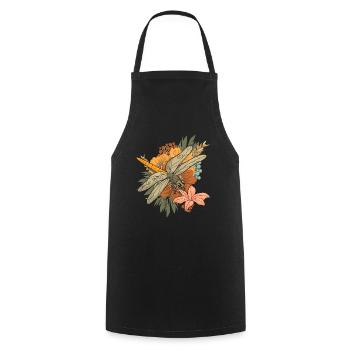Tierliebhaber Vintage Blumen Tier Geschenk Libelle - Kochschürze - Schwarz - Vorne - AI Model Male 185 dark (185cm)