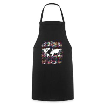 Map Flags Travel Gift World Map - Cooking Apron - black - Front - AI Model Male 185 dark (185cm)