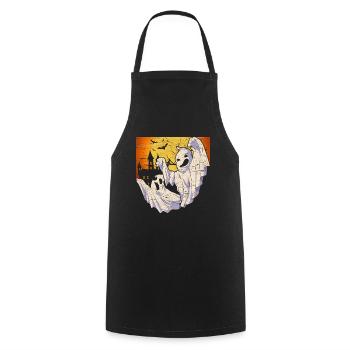 Fantôme effrayant Cadeau Halloween Fantôme - Tablier de cuisine - noir - Devant - AI Model Male 185 dark (185cm)