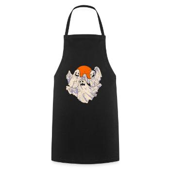 Ghost Halloween Costume Gift Ghost - Cooking Apron - black - Front - AI Model Male 185 dark (185cm)