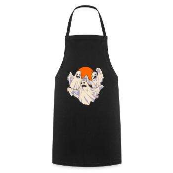 Ghost Halloween Costume Gift Ghost - Cooking Apron - black - Front - AI Model Male 185 dark (185cm)