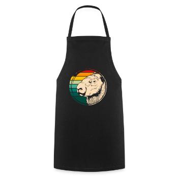 Animal Lover Rodent Gift Retro Capybara - Tablier de cuisine - noir - Devant - AI Model Male 185 dark (185cm)